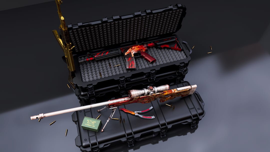 Cases, Awp Desert Hydra, M4a4 Howl, AK47 Gold Arab
