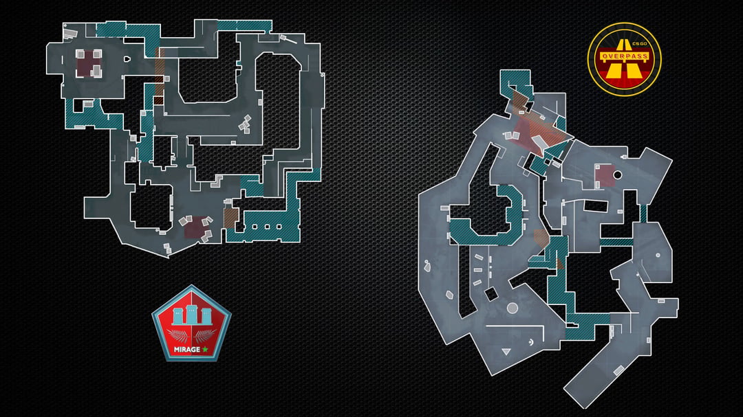 Mirage & Overpass maps