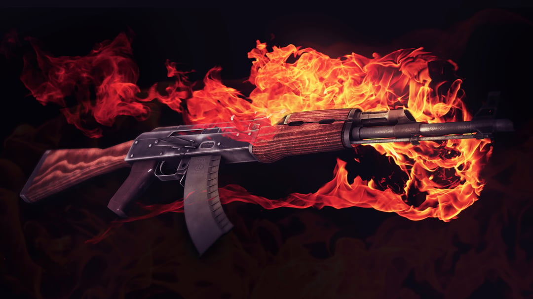 AK47 with Fire