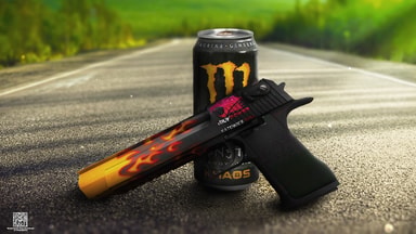 Deser Eagle Leaning on Monster Khaos | 1440x2560